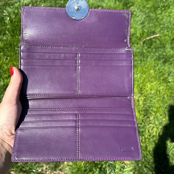 Coach | ALX Slim Envelope Purple Wallet - Picture 8 of 12